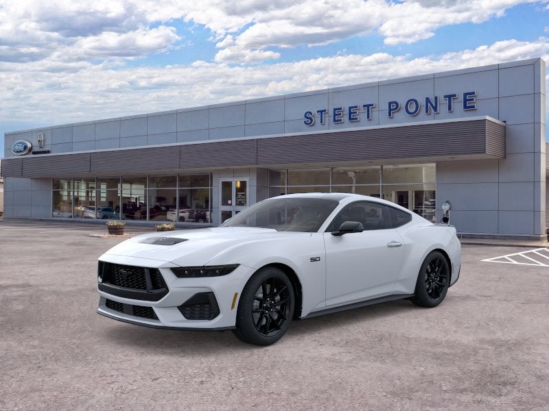 2026 Ford Mustang GT Premium in Oxford White — front three-quarter view