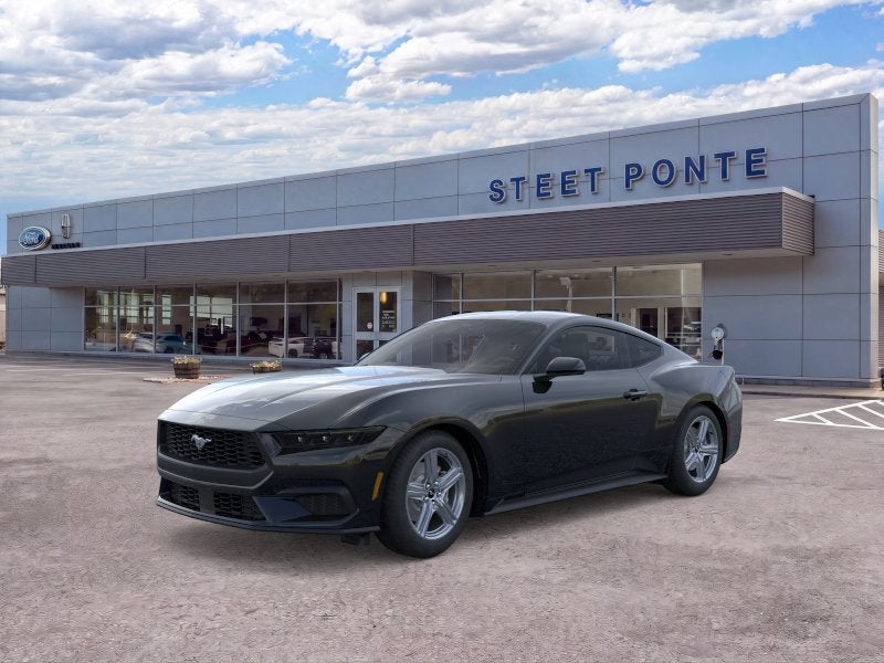2026 Ford Mustang EcoBoost Fastback in Shadow Black — front three-quarter view