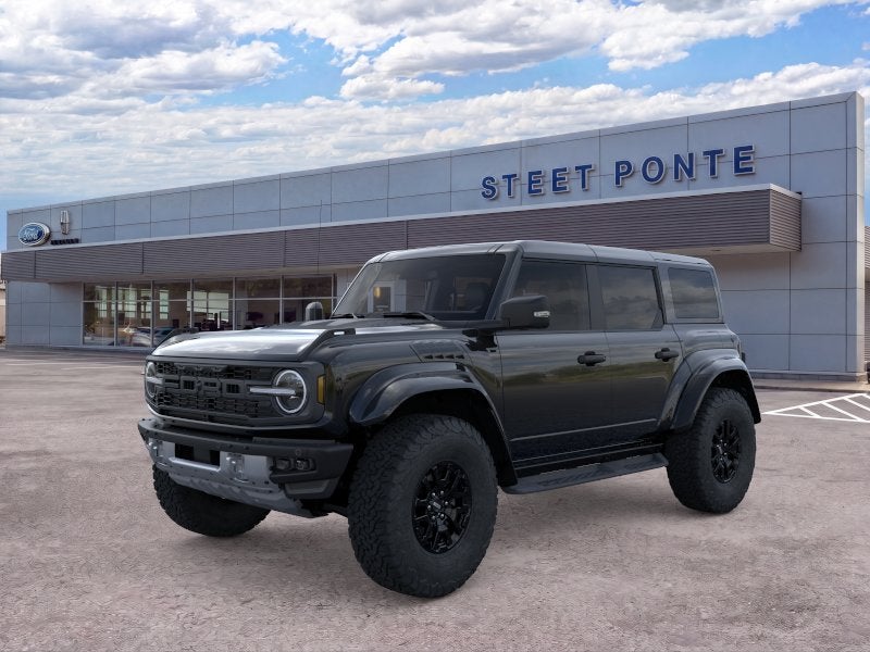 2026 Ford Bronco Raptor in Shadow Black — front three-quarter view