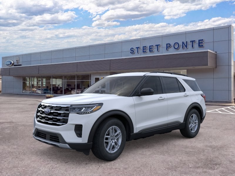2026 Ford Explorer Active w/200A Pkg in Space White Metallic — front three-quarter view