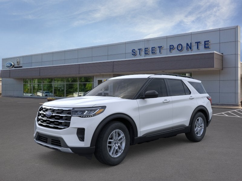 2026 Ford Explorer Active w/200A Pkg in Space White Metallic — front three-quarter view