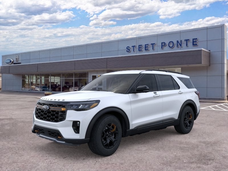 2026 Ford Explorer Tremor in Star White — front three-quarter view