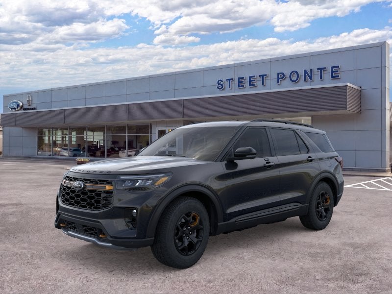 2026 Ford Explorer Tremor in Agate Black Metallic — front three-quarter view