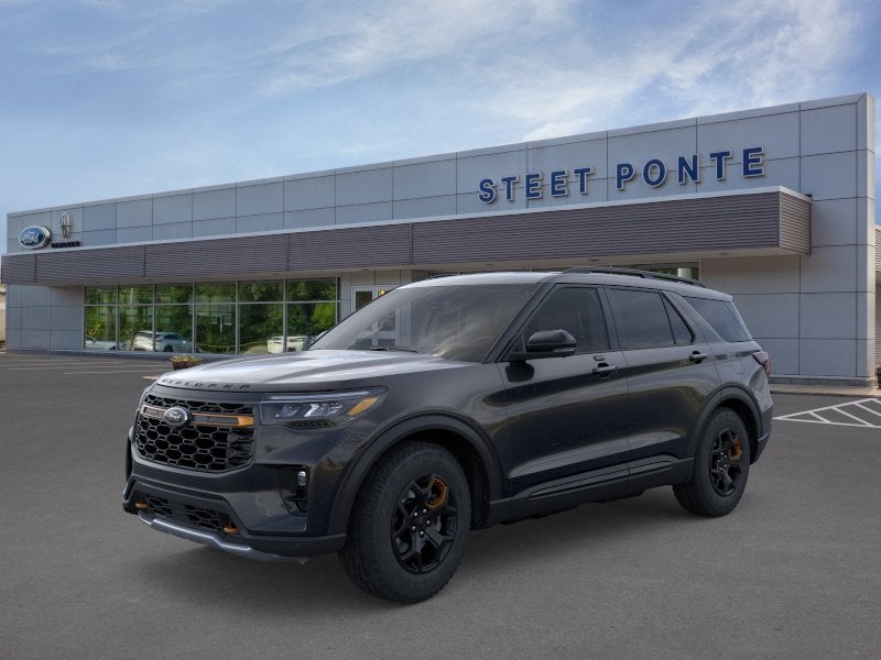2026 Ford Explorer Tremor in Agate Black Metallic — front three-quarter view
