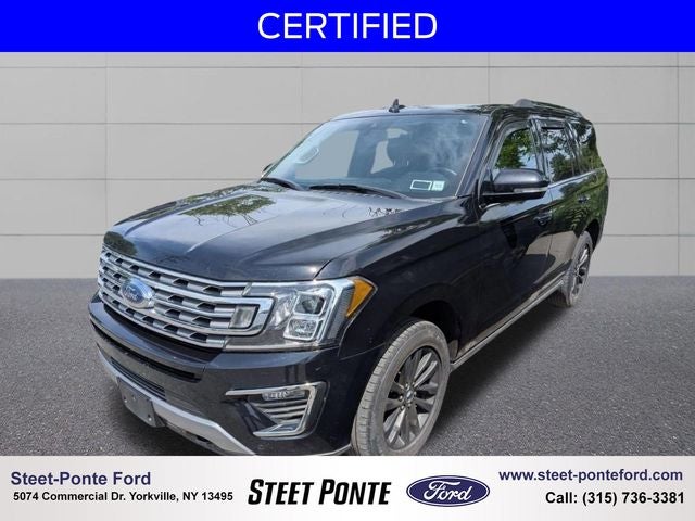 2020 Ford Expedition Limited in Agate Black — front three-quarter view