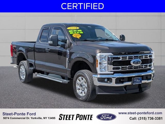 2024 Ford F-350SD XLT in Darkened Bronze Metallic — front three-quarter view