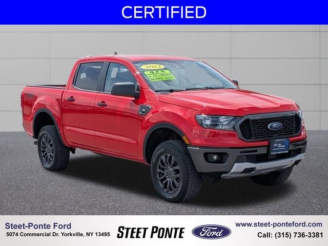 2023 Ford Ranger XLT in Race Red — front three-quarter view