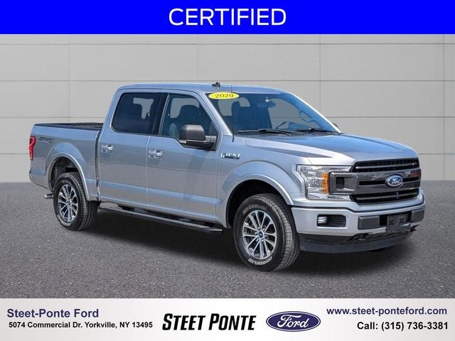 2020 Ford F-150 XLT in Iconic Silver Metallic — front three-quarter view