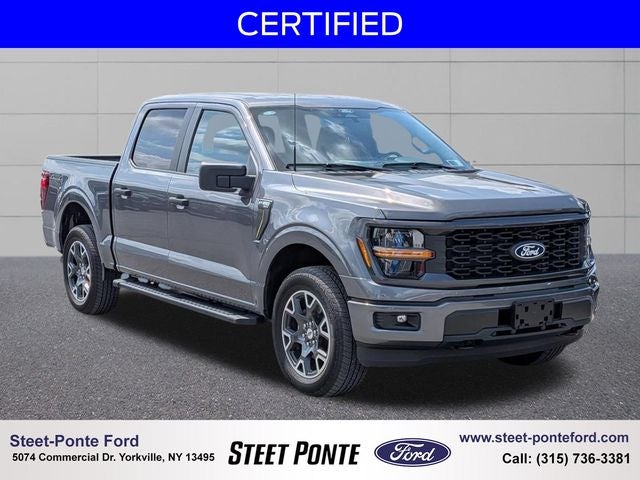 2025 Ford F-150 STX in Carbonized Gray Metallic — front three-quarter view