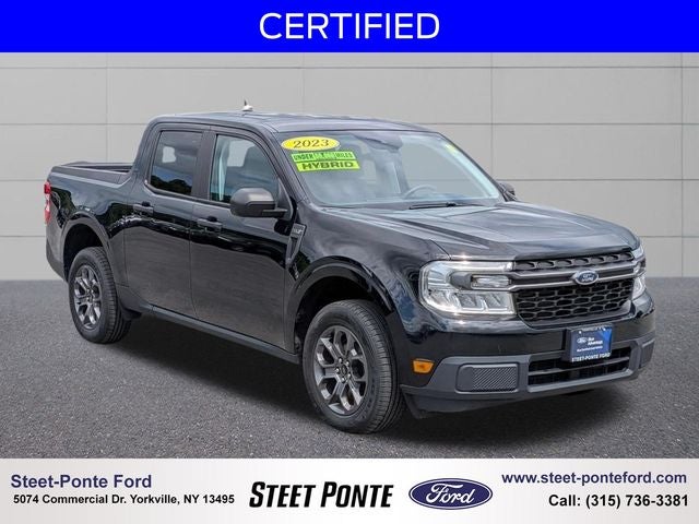2023 Ford Maverick XLT in Shadow Black — front three-quarter view