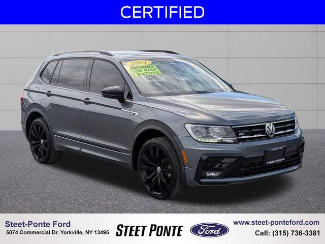 2021 Volkswagen Tiguan 2.0T SE R-Line Black in Platinum Gray Metallic — front three-quarter view