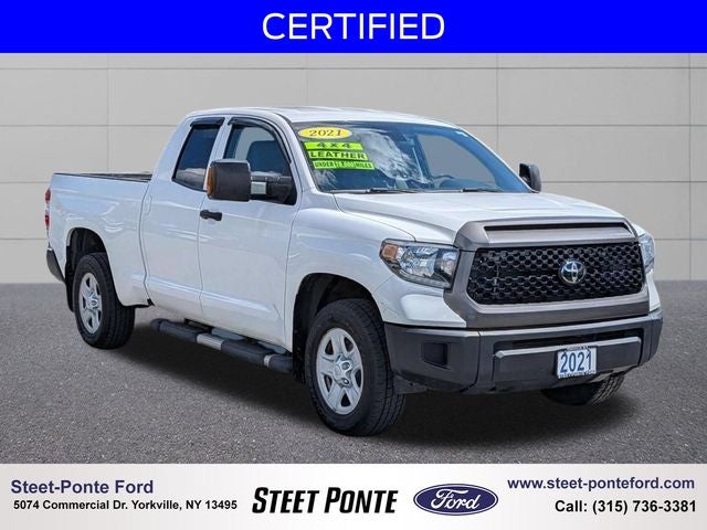 2021 Toyota Tundra SR in Super White — front three-quarter view