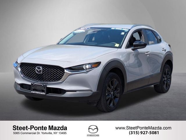 2025 Mazda Mazda CX-30 2.5 S Select Sport in Aero Gray Metallic — front three-quarter view