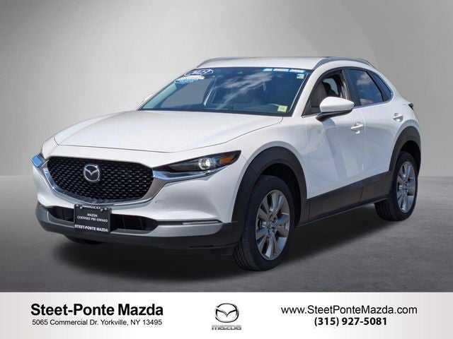 2023 Mazda Mazda CX-30 2.5 S Preferred Package in Snowflake White Pearl Mica — front three-quarter view