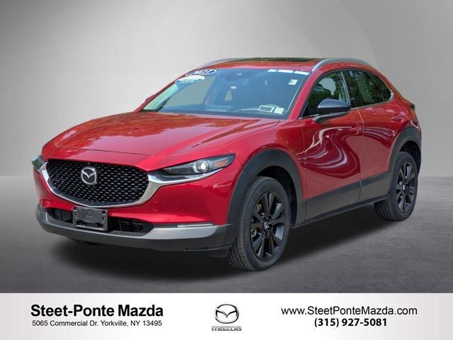 2023 Mazda Mazda CX-30 2.5 Turbo Premium Plus Package w/Premium Plus Package in Soul Red Crystal Metallic — front three-quarter view