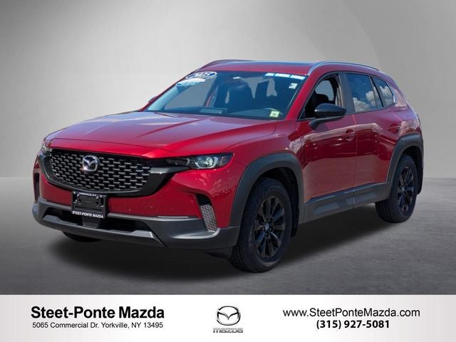 2025 Mazda Mazda CX-50 2.5 S Premium Package in Soul Red Crystal Metallic — front three-quarter view