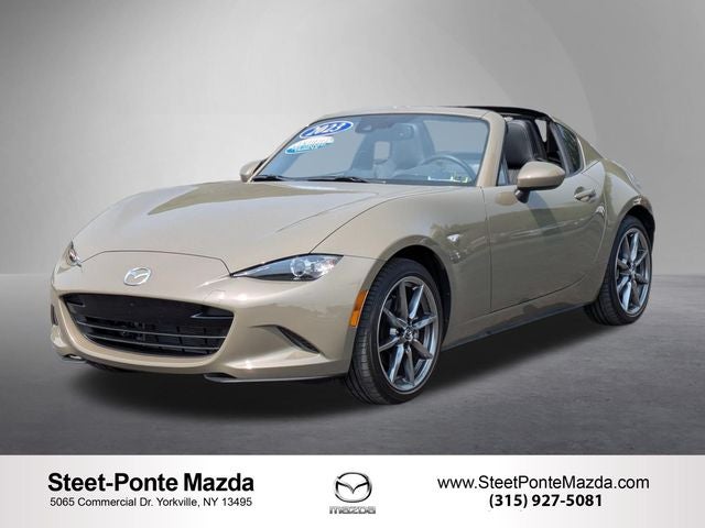 2023 Mazda Mazda Miata RF Grand Touring in Zircon Sand Metallic — front three-quarter view