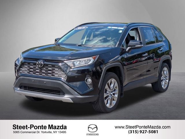 2019 Toyota RAV4 Limited in Midnight Black Metallic — front three-quarter view